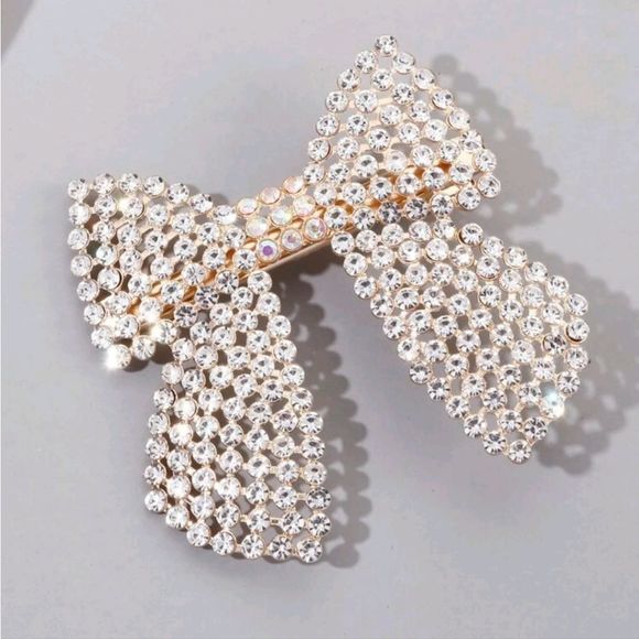 rhinestone bow hair clip - Picture 3 of 5